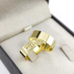 Aliança especial Ouro 18k com 35 pedras - Modelo EP34 6mm - Elegância discreta e sofisticação
